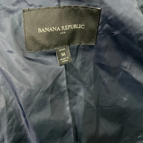 Banana Republic Blue Trench Coat with removable faux fur collar - Picture 5 of 7